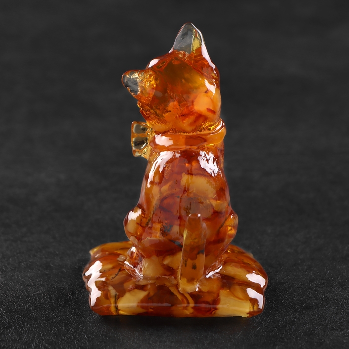 Сувенир Сувенир "Кот с бантом", янтарь