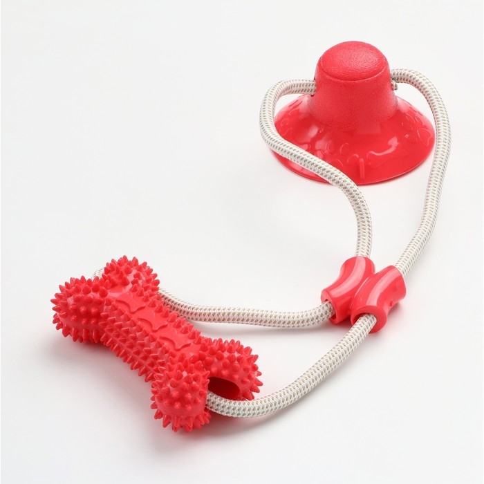 Игрушка для собак Игрушка для собак "Кость на присоске", 40 см, красная