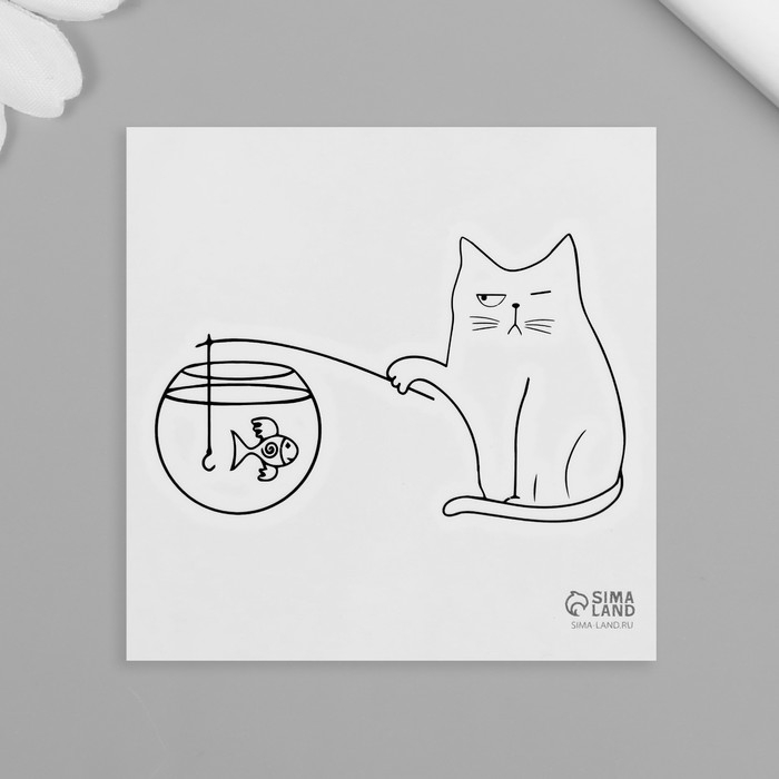 Татуировка на тело чёрная Татуировка на тело чёрная "Котики" набор 10 шт 6х6 см