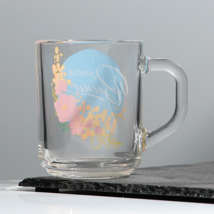 Кружка стеклянная «Мимозы», 200 мл Кружка стеклянная «Мимозы», 200 мл