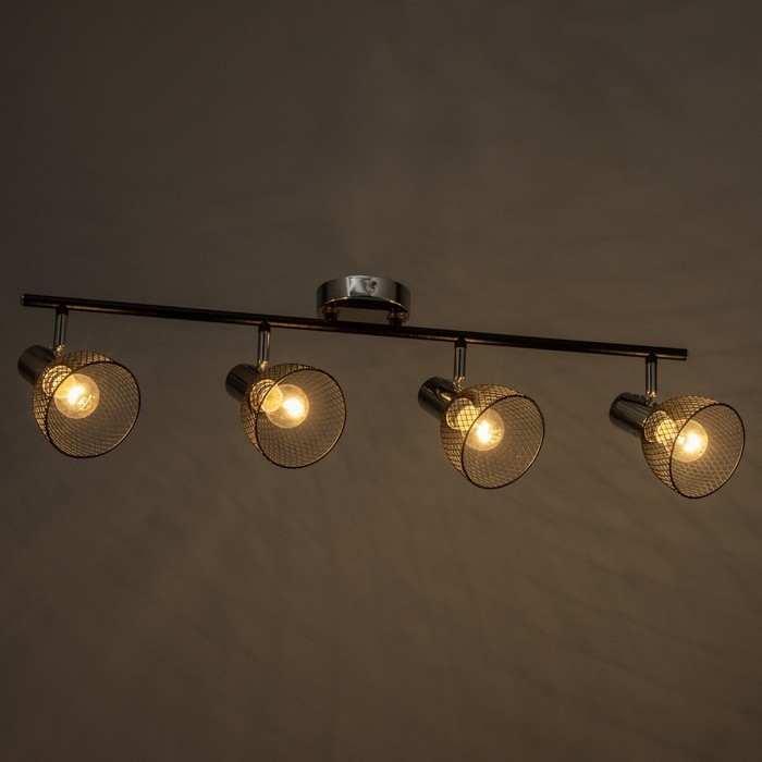 Светильник Светильник "Мэдока" 4х60Вт Е14 черный/хром 80х10х19,5см