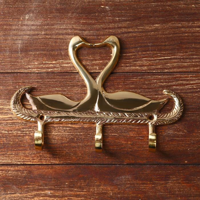 Ключница Ключница "Пара лебедей" латунь 19х13х4 см