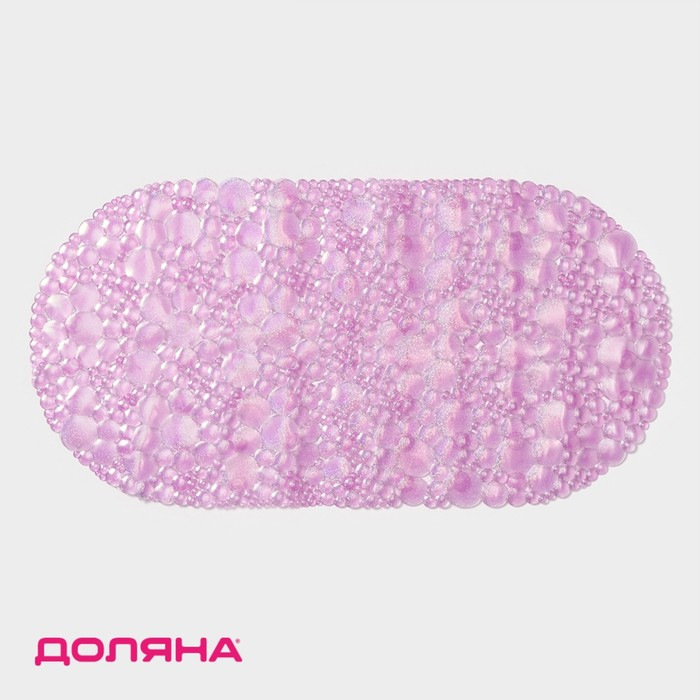 Коврик противоскользящий в ванну на присосках Доляна «Шампанское», 33×64 см, цвет МИКС
