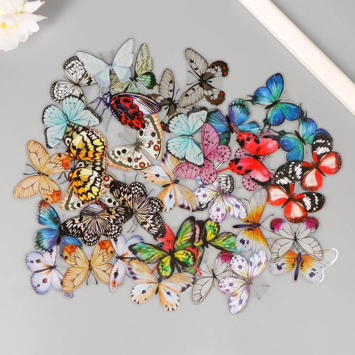 Наклейки PVC Наклейки PVC "Порхающие бабочки" набор 40 шт 8х7 см