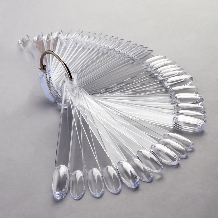 Палитра для лаков на кольце, 50 ногтей, форма овал, цвет прозрачный Палитра для лаков на кольце, 50 ногтей, форма овал, цвет прозрачный