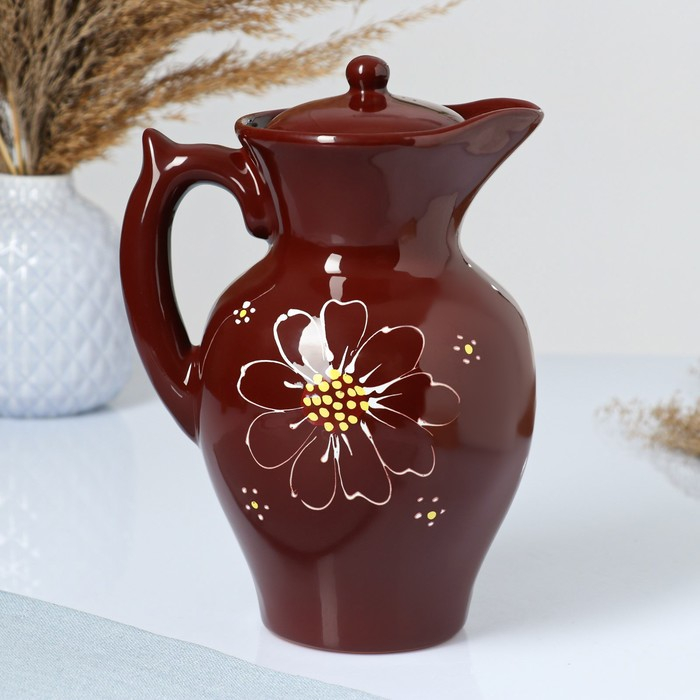 Кувшин  Кувшин "Дачный" 1,4л / 22,5х13,5см, ромашка коричневая