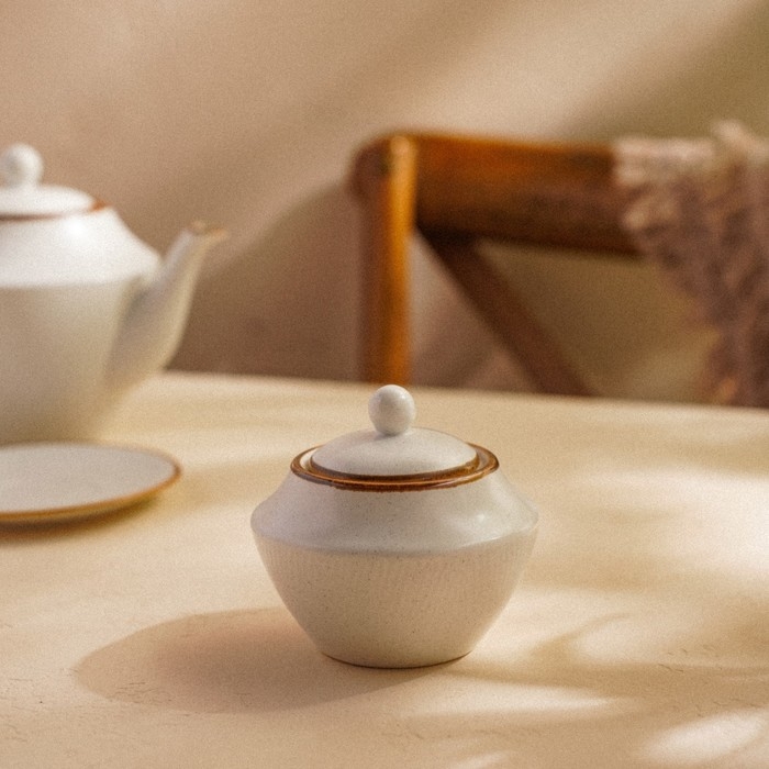 Сахарница фарфоровая SL Home «Волна в камне», 300 мл, 9,5×10,5 см, цвет белый Сахарница фарфоровая SL Home «Волна в камне», 300 мл, 9,5×10,5 см, цвет белый