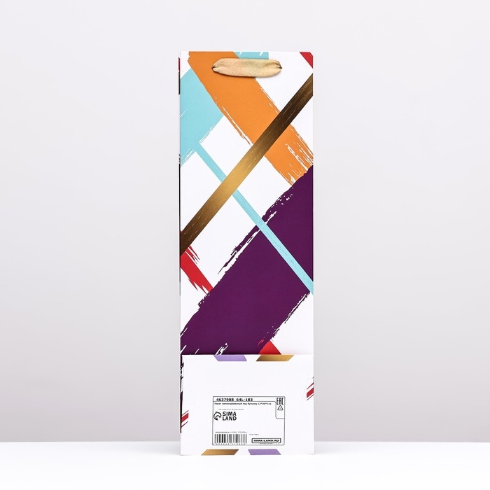 Пакет ламинированный под бутылку, 12 х 9 х 36 см Пакет ламинированный под бутылку, 12 х 9 х 36 см