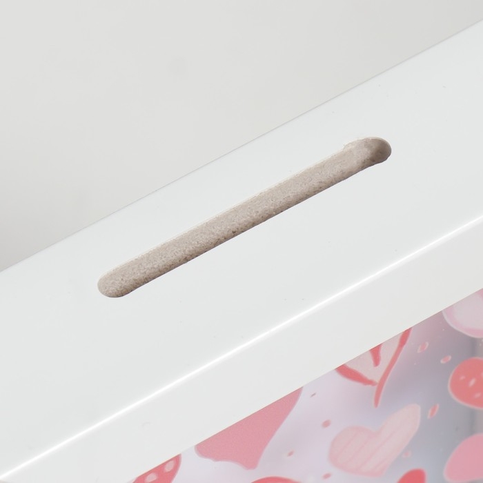 Копилка интерьерная пластик "Нарисованные сердца" 17х12х3,8 см