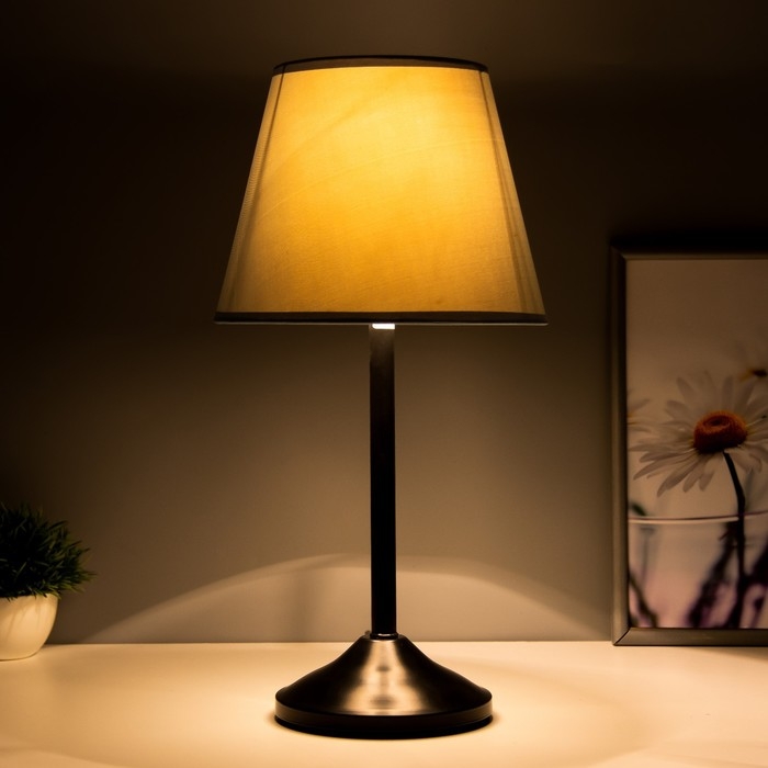 Лампа настольная Лампа настольная "Элеонора" 1х15Вт Е27 черный/бирюзовый 22х22х42см RISALUX