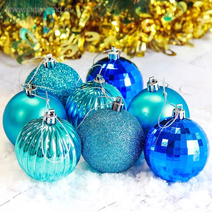 Набор шаров пластик d-6 см, 8 шт Набор шаров пластик d-6 см, 8 шт "Ассорти"