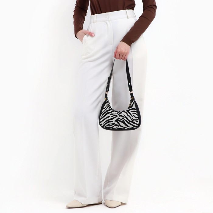 Сумка женская текстильная, 20х23х5.5 см, зебра Сумка женская текстильная, 20х23х5.5 см, зебра