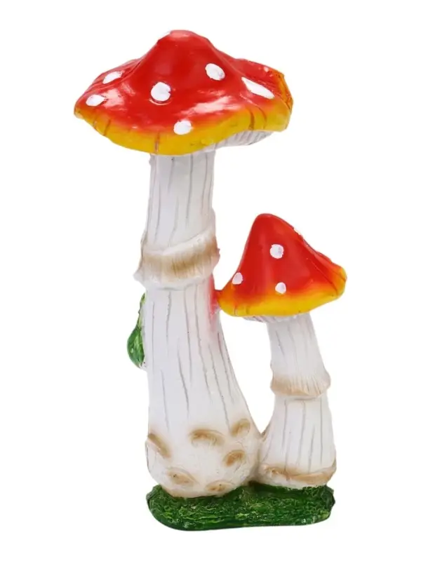 Садовая фигура из полистоуна &laquo;Мухомор с лягушкой&raquo;, 13&times;13&times;32 см