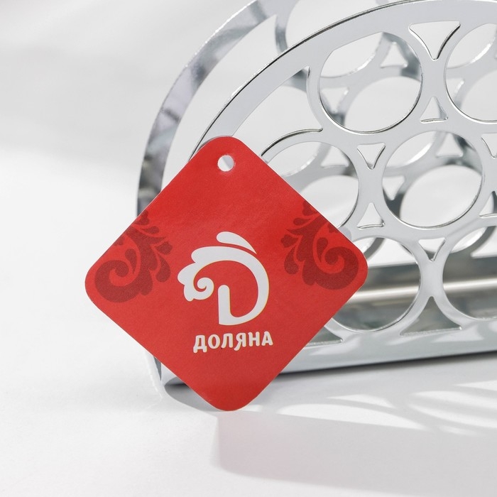 Салфетница Доляна «Лотос», 13×4×9 см, серебряная