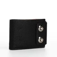 Портмоне мужское на магнитах, отдел для купюр, карт, монет, чёрное