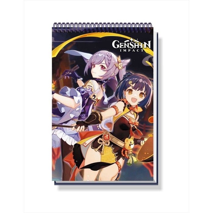 Творческий блокнот «Лунный фонарь» Геншин» cо стикерами и переводными татуировками, A4 Творческий блокнот «Лунный фонарь» Геншин» cо стикерами и переводными татуировками, A4