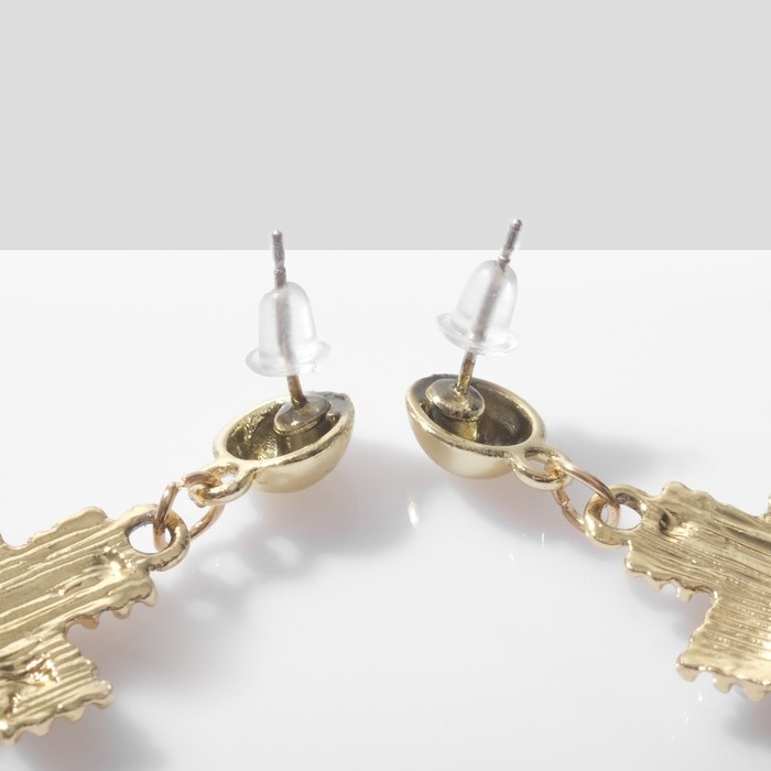 Серьги с жемчугом «Крестики» на бусинах, цвет белый в золоте Серьги с жемчугом «Крестики» на бусинах, цвет белый в золоте