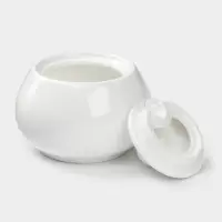 Сахарница с крышкой Wilmax, 210 мл, фарфор, белая