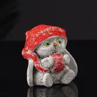 Фигура "Кролик  в шапке" 7 см, серый