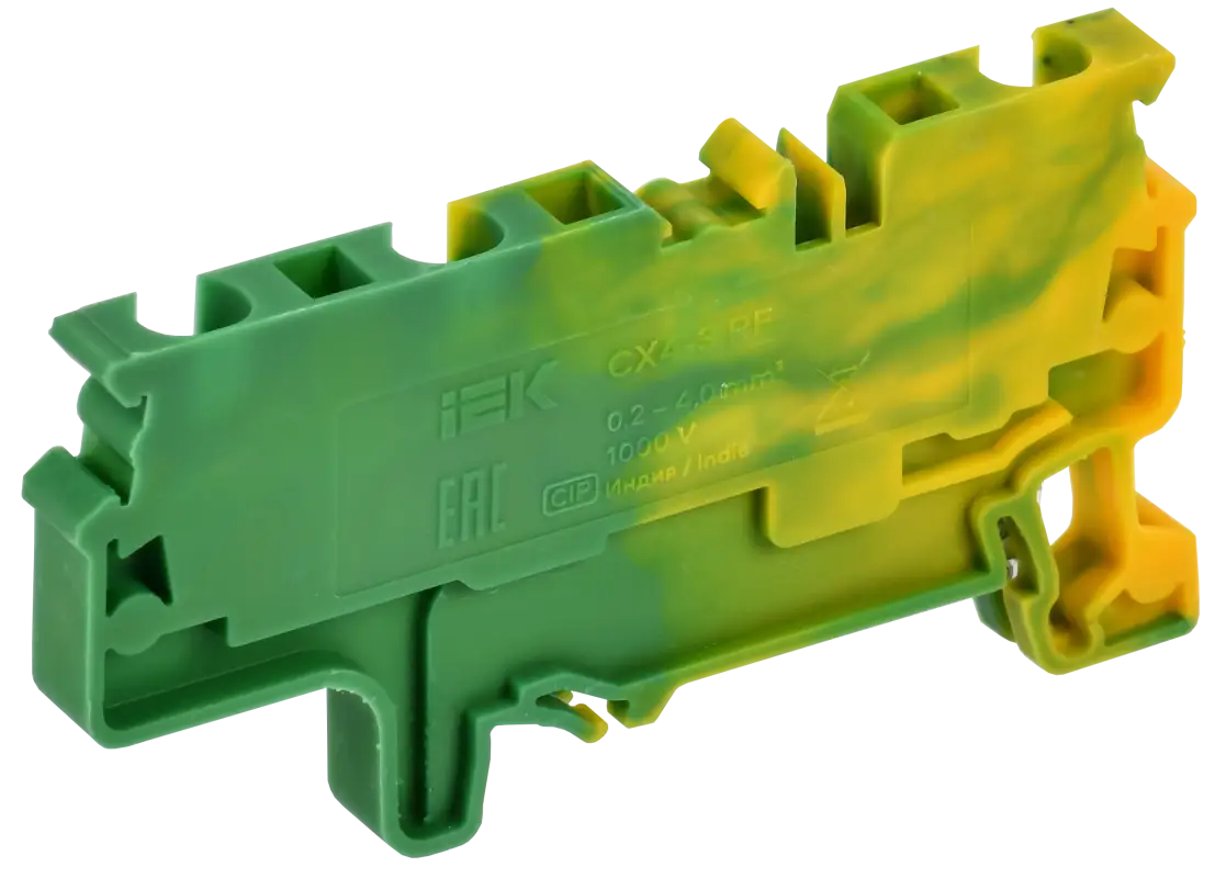 ARMAFIX Клемма пружинная CX4-3 PE 4мм2 трехконтактная заземляющая IEK