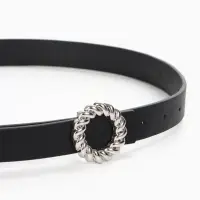 Ремень женский, 2.3&times;105 см, металлическая пряжка, чёрный