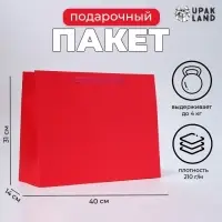 Пакет подарочный ламинированный горизонтальный &laquo;Красный&raquo;, L 40&times;31&times;14 см