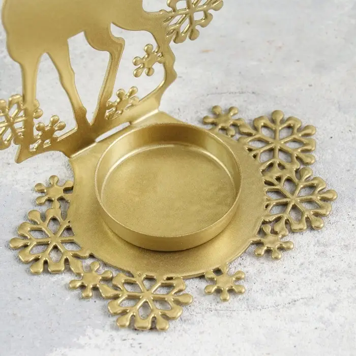 Подсвечник "Олень" металл на одну свечу, 6,5х9,6х14,5 см, золотой