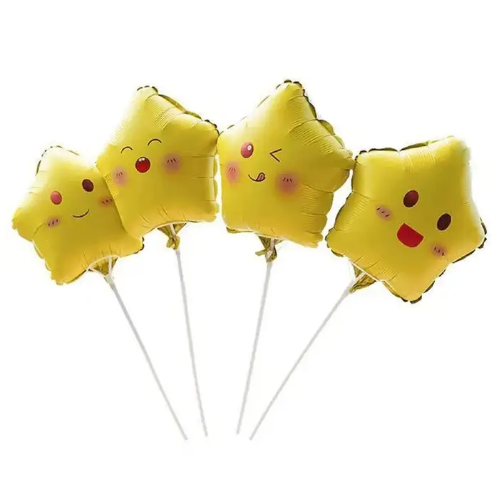 Воздушный шар фольгированный 10 Воздушный шар фольгированный 10" «Звезда смайл», для палочки, МИКС