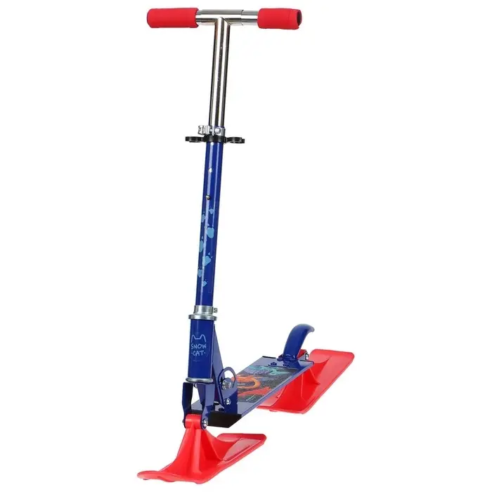 Самокат-снегокат 2 в 1 &laquo;Динозавры&raquo; Snow Cat, 100 мм