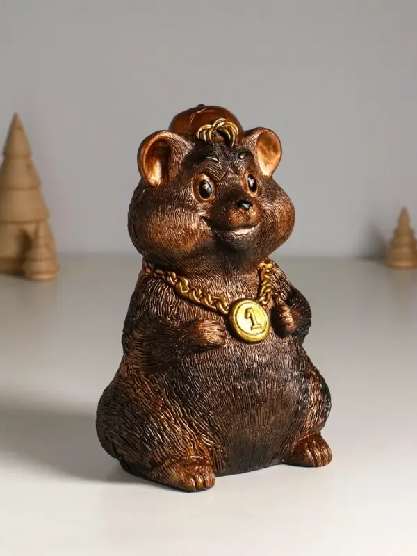 Копилка Копилка "Хомяк в кепке" 20 см, бронзовый