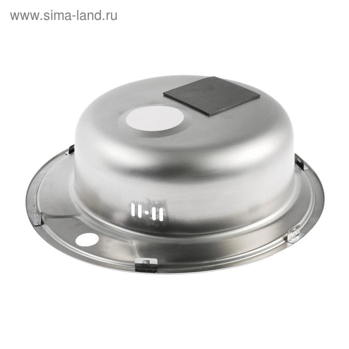 Мойка кухонная  Мойка кухонная "Владикс", врезная, с сифоном, d=49 см, нержавеющая сталь 0.6 мм, декор