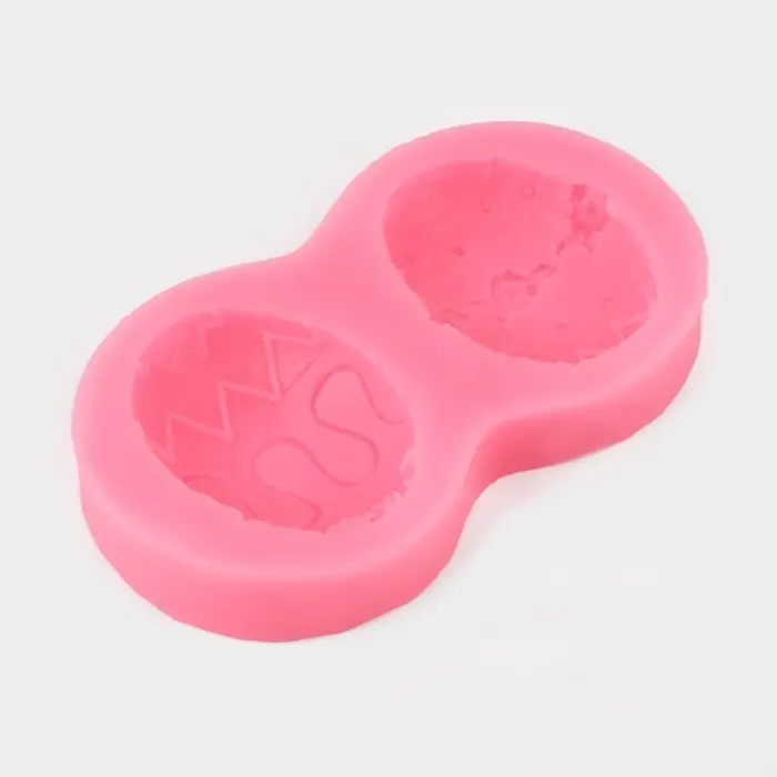 Молд для заливки &laquo;Пасхальное яйцо&raquo;, силикон, 2 ячейки, 10.4&times;5.5 см, розовый