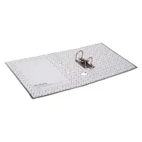 Папка-регистратор А4, 50 мм, ПВХ, тиснение &laquo;лен&raquo;, металлическая окантовка, карман на корешок, собранная, серая