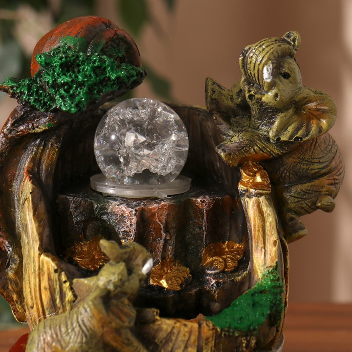 Фонтан "Слоны с монетками, в горах" 20х13 см (с подсветкой)