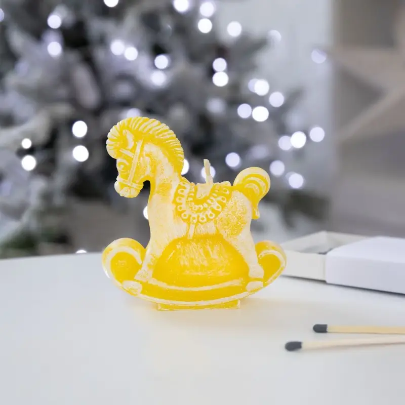 Свеча фигурная «Лошадка-качалка», желтая