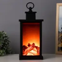 Ночник RISALUX &laquo;Камин&raquo;, LED, 13&times;13&times;30 см, чёрный