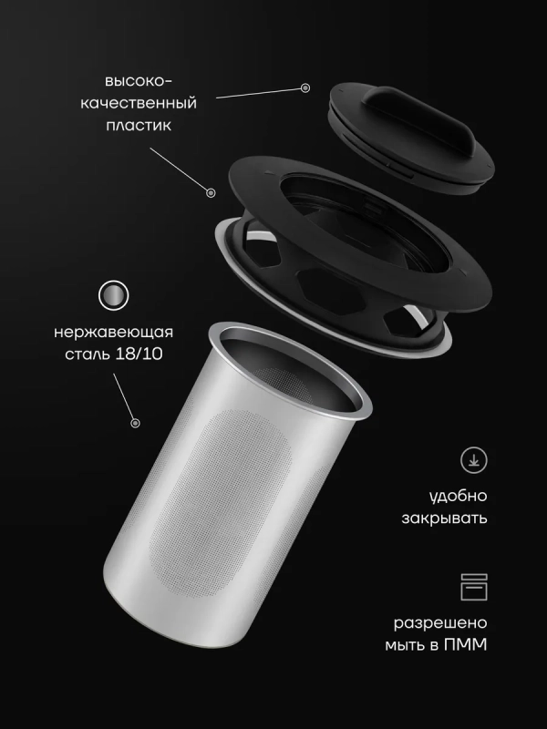 Чайник заварочный Graphit-1000TP Графитовый 1000 мл Чайник заварочный Graphit-1000TP Графитовый 1000 мл