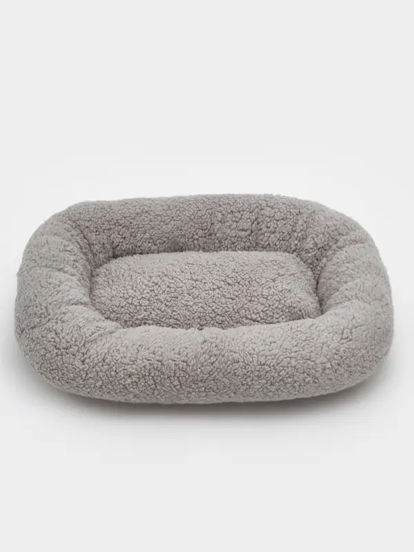 Лежанка для животных &laquo;Уют&raquo;, мягкий мех, 45&times;35&times;11 см, серая