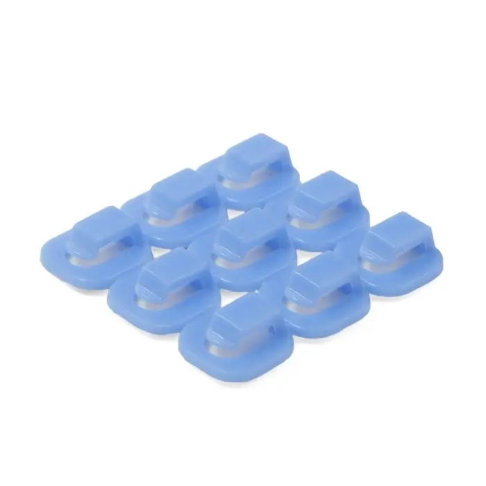 Держатель самоклеящийся для проводов и гирлянд ТУНДРА krep, 15×15×10 мм, синий, 9 шт.