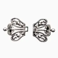 Зажим для кардигана "Ажур", корона империи, цвет белый в серебре