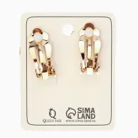 Серьги клипсы для ушей QF &laquo;Полукруг&raquo;, цвет золото