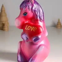 Копилка "Лошадь с сердцем" 24 см, розовый