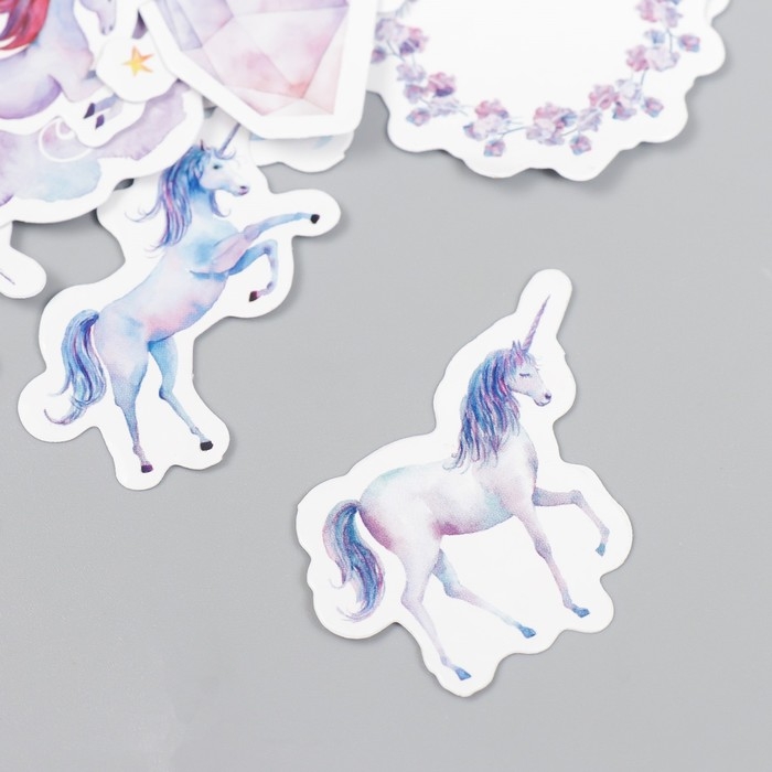 Наклейки для творчества "Радужные единороги" набор 45 шт 4,4х4,4х1,1 см
