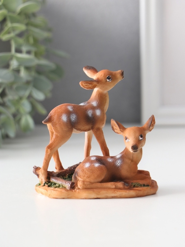 Сувенир полистоун  Сувенир полистоун "Два оленёнка" МИКС 10х5,6х9,6 см