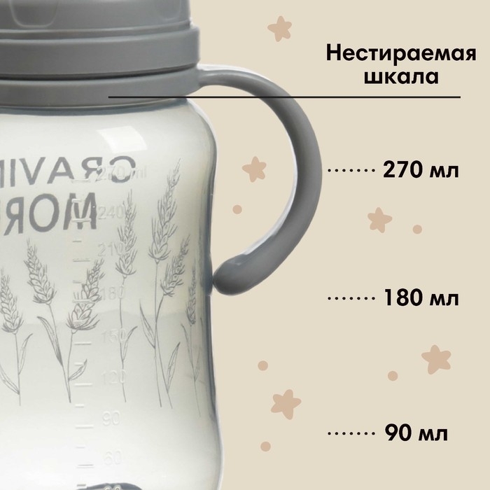 Бутылочка для кормления M&B Little world collection, широкое горло, средний поток от 3 мес., 270 мл. Бутылочка для кормления M&B Little world collection, широкое горло, средний поток от 3 мес., 270 мл.
