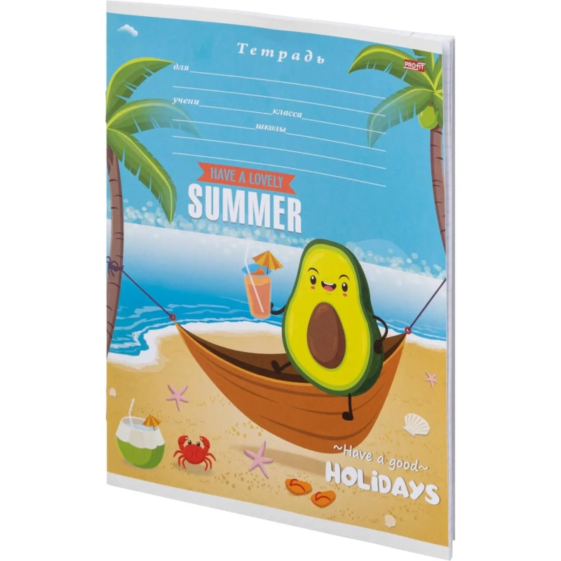 Тетрадь клетка 12л. Фруктовый отдых, ассорти, 12-4375