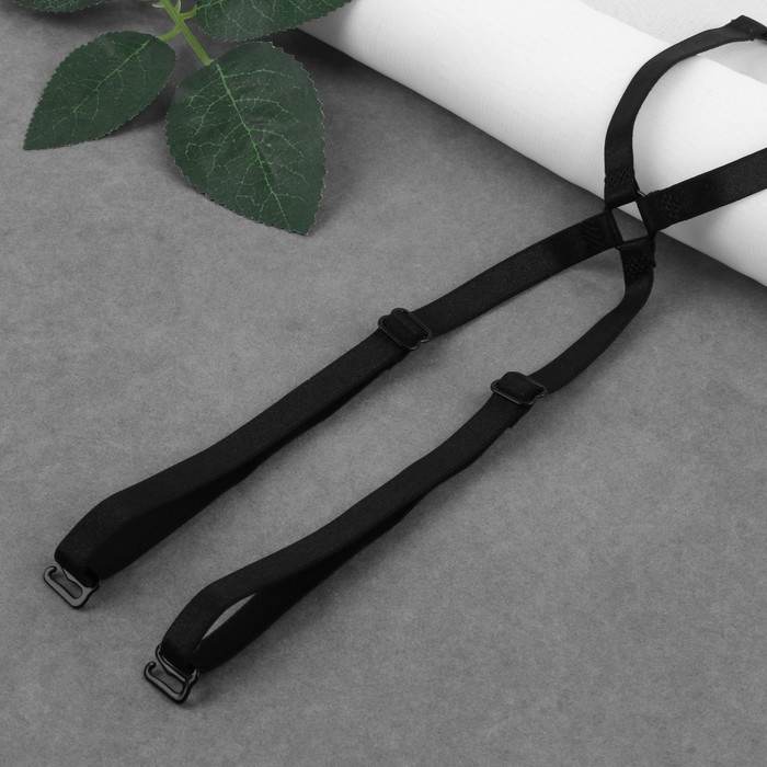 Бретели текстильные, крестообразные, 1 см, цвет чёрный Бретели текстильные, крестообразные, 1 см, цвет чёрный