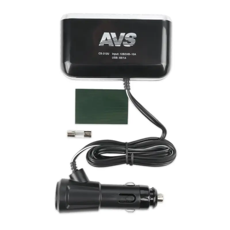 Разветвитель прикуривателя AVS 12/24 (на 2 выхода+USB) CS212U