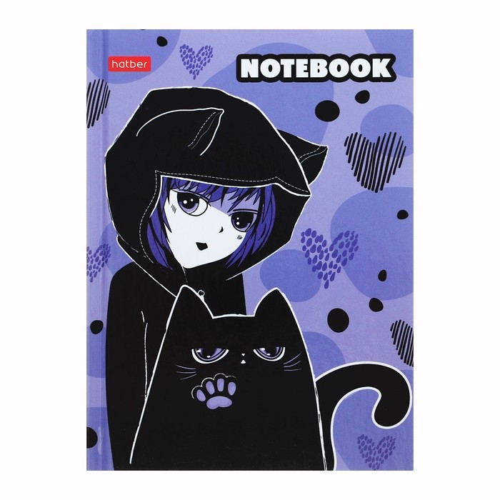 Записная книжка, А6, 80 листов, в клетку, Записная книжка, А6, 80 листов, в клетку, "Я и мой кот", твердая обложка, глянцевая ламинация, блок офсет 60г/м2