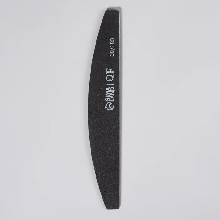 Пилка для ногтей, лодочка, 100/180 грит, 18 см, чёрная